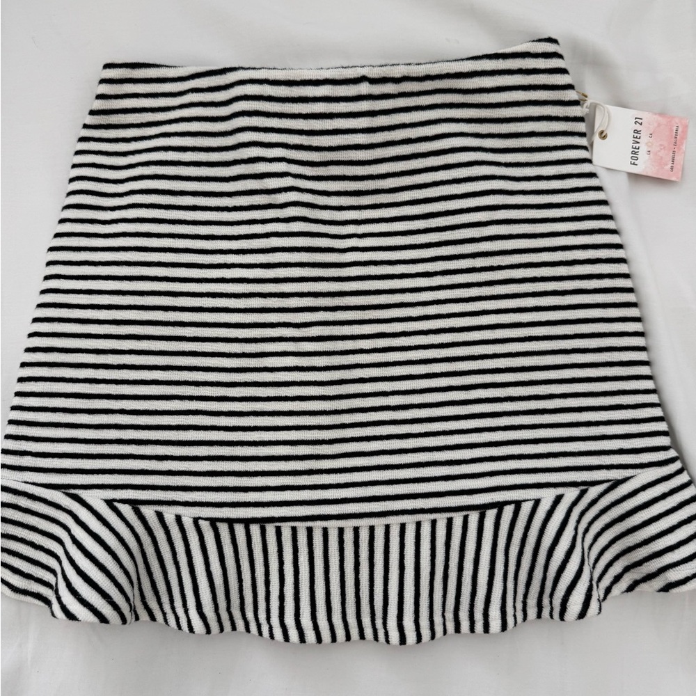Forever 21 Black and White Striped Skirt